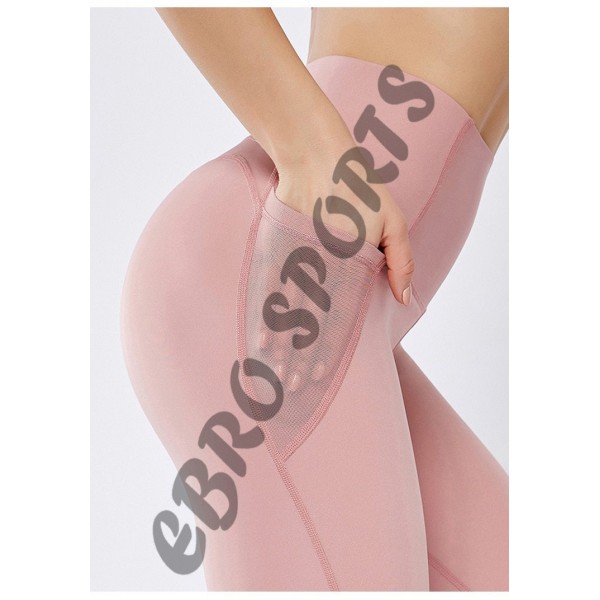 EBRO  LUXE Mesh Full Length Legging - Soft Pink